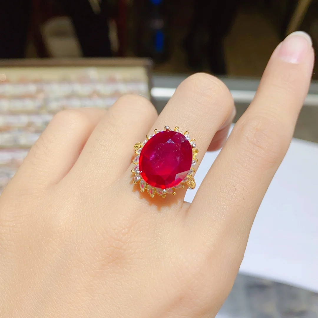 

Natural ruby ring sterling silver 925 wedding ring women's luxury free mail jewelry women's original jewelry boutique