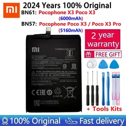 2024 Years 100% Original BN57 BN61 6000mAh Phone Replacement Battery For Xiaomi Pocophone X3 Poco X3 Pro Batteries Fast Shipping