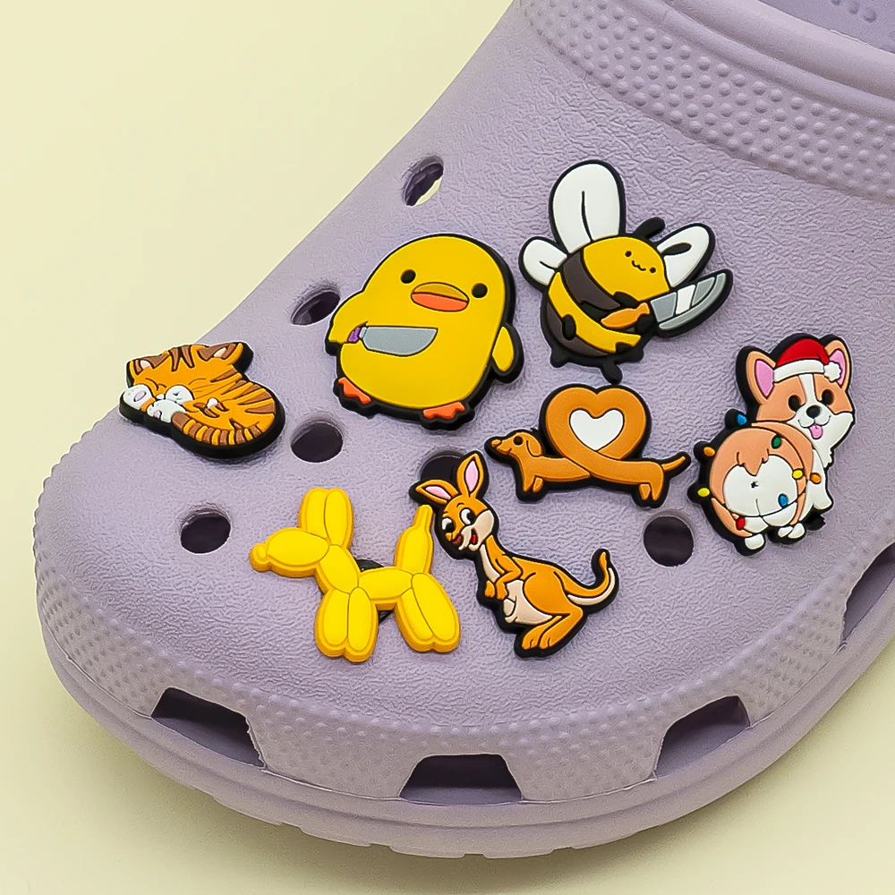 1PCS Lustige Tiere Schuhe Charms Kaktus Avocado Ente Pinguin Schwein Hund Frosch Schuhe Dekoration Schnalle Geister Schuh Zubehör – Detail 6
