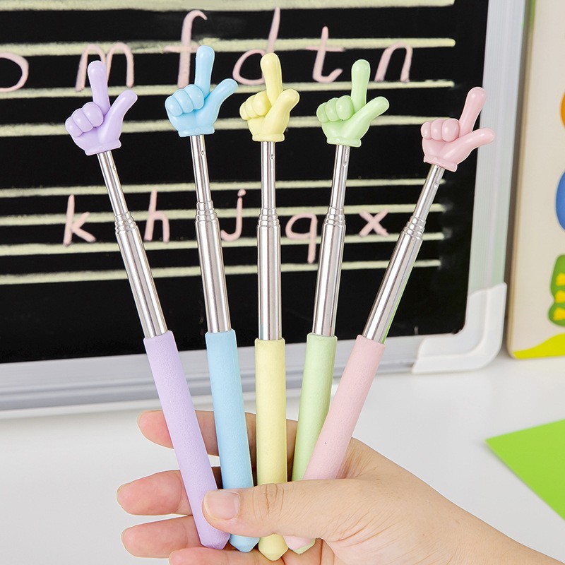 1PC Stainless Steel Pointer Teaching Tools Reading Sticks Finger Whiteboard Teaching Pointer Sticks Teacher's Handheld Presenter
