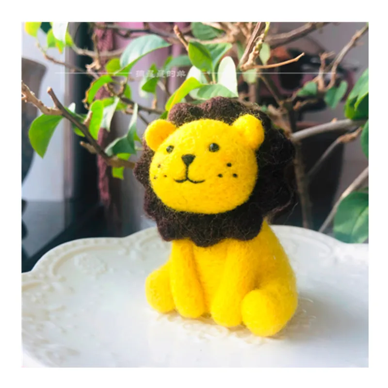 

Little lion doll wool needlepoint kit wool felt needle felting decoration craft needlecraft DIY handmade