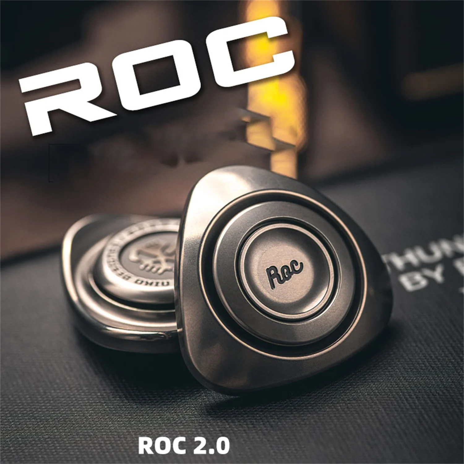 

LAUTIE EDC ROC2.0 Fingertip Gyro Copper Fidget Spinner Black Tech Adult Stress Relief Toys