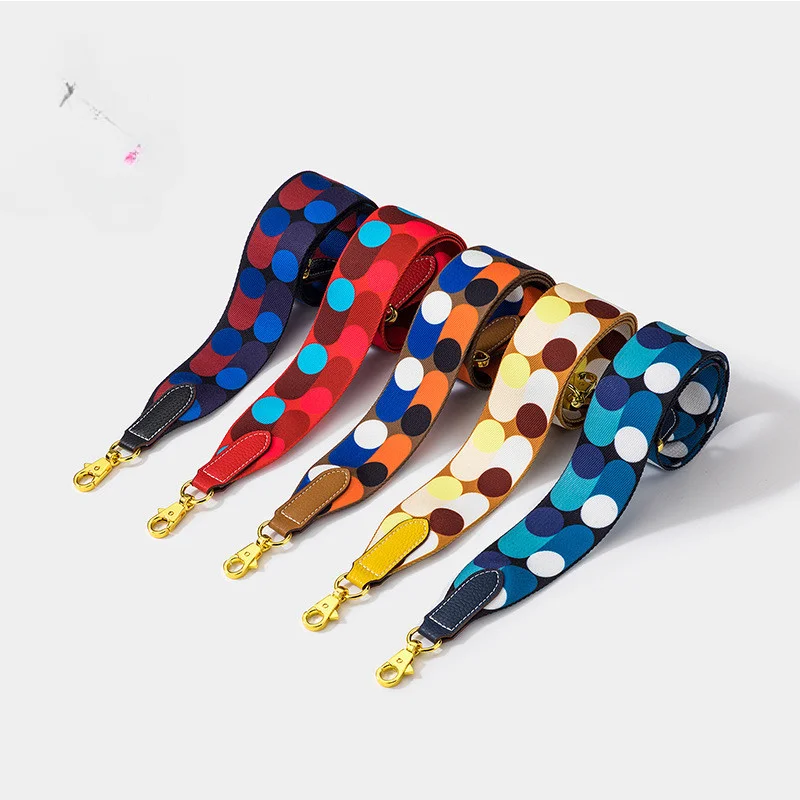 100cm Woman Bag Strap DIY O Bag Wide Shoulder Straps For Luxury Dots Decoration Canvas Webbing Shoulder Bag Strap Accessories