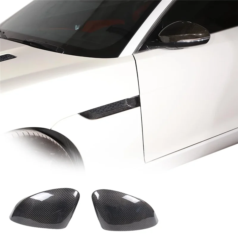 Jaguar F-Type 2013-2020 도어 사이드 미러 커버 트림 외부 교체 부품 용 탄소 섬유 백미러 커버