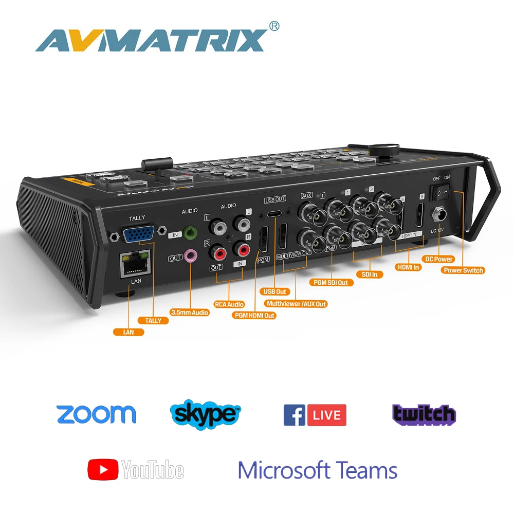 Avmatrix VS0601U Live Streaming Switcher Video Mixer 6CH SDI/HDMI Multiformat Video with GPIO