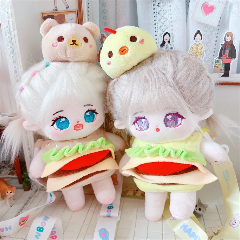 

20cm Doll Clothes for Cute Bear Chick Hamburg Bag Suit Kawaii Stuffed Cotton Plush Doll Customization Clothes Accessory DIY Toys