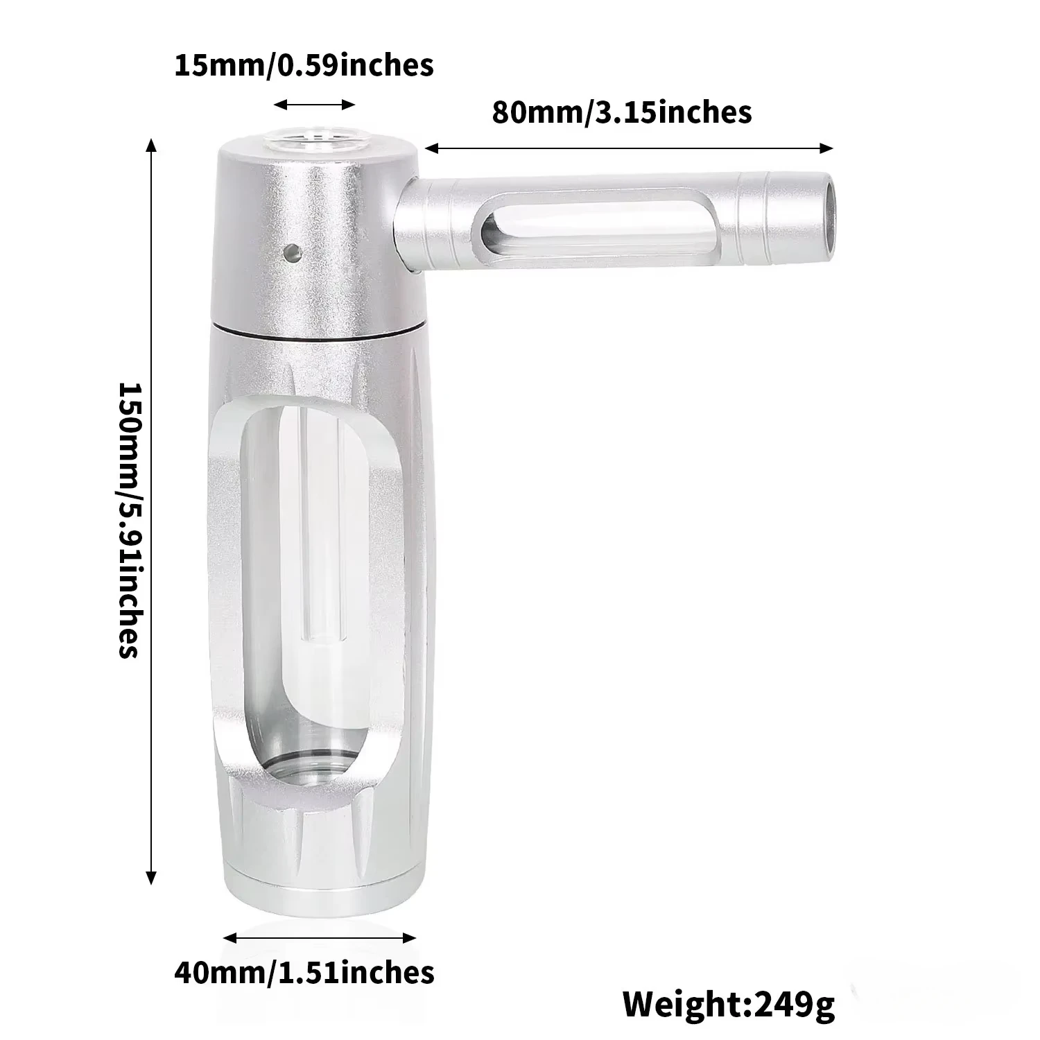 Portable Mini Dry Burning Tobacco Pipe Aluminum Alloy&Glass Hookah Smoking Accessories Gifts