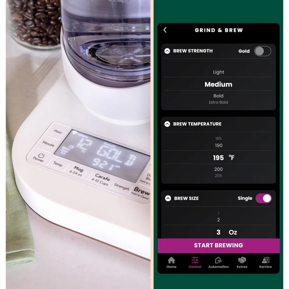 Specialty Grind and Brew Coffee Maker, Single-Serve Option, 10-Cup Thermal Carafe, WiFi Enabled Technology, Smart Home Kitchen 3