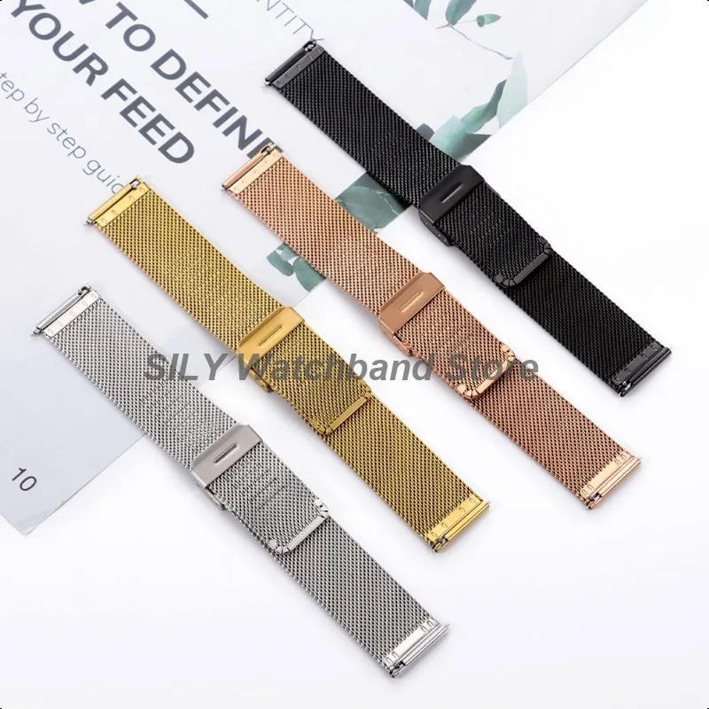 Stainless Steel Milanese Watch Band with Quick Release Mesh Loop - Metal Strap