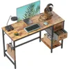 Computer Desk with 2 Drawers, 40 Inch Small Home Office Desk Study Writing Table, Rustic Brown, Computers Desks 2