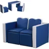 Kids Sofa Set 2-in-1 Multi-Functional Toddler Table Chair Set 2 Seat Couch Storage Box Soft Sturdy ，15.75"D x 31.5"W x 19.75"H 1
