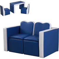 Kids Sofa Set 2-in-1 Multi-Functional Toddler Table Chair Set 2 Seat Couch Storage Box Soft Sturdy ，15.75"D x 31.5"W x 19.75"H 1