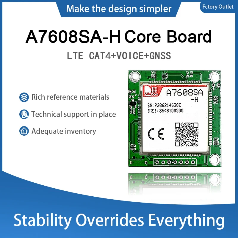 

SIMcom LTE CAT4 Core Board A7608SA-H suporrt Data Voice GNSS Optional