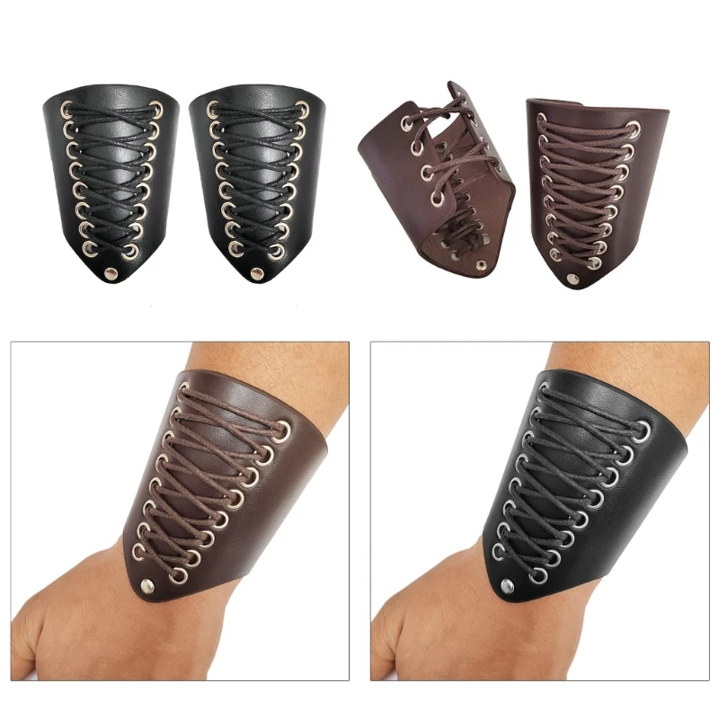 

Leathers Gauntlet Wristband Wrist Armors PU Bracers Medieval Vambrace Bracers Gauntlet ArmGuards Unisex