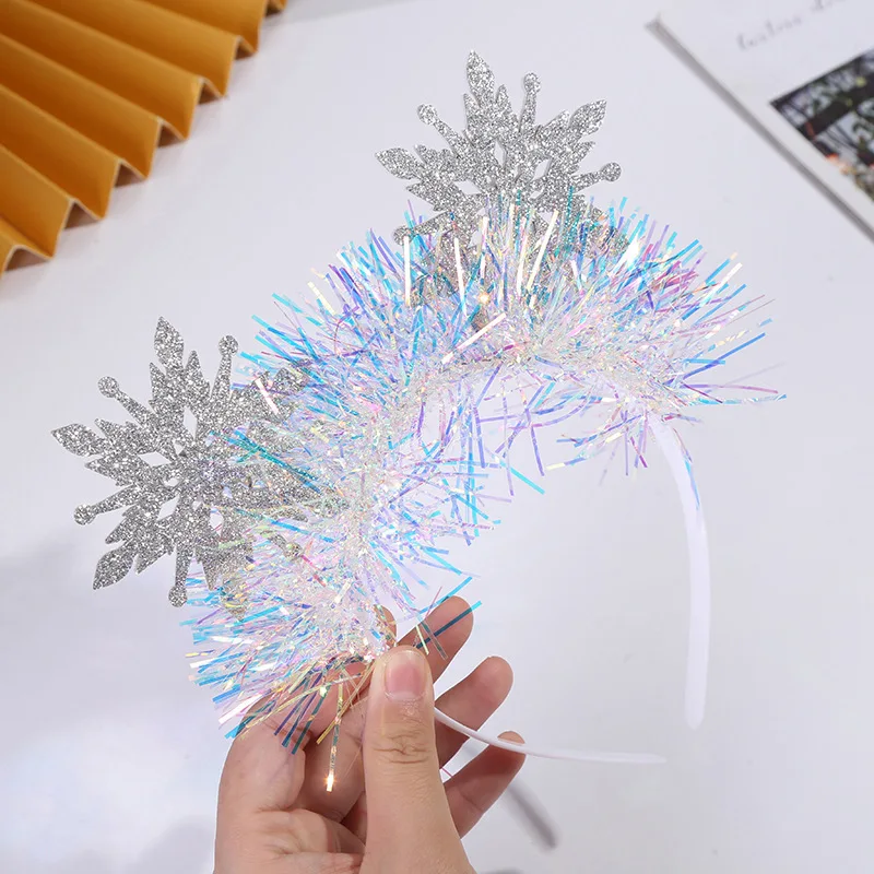 1/3/5pcs Christmas Glitter Snowflake Headband Christmas Winter Hair Accessories Hair Hoop Crown for Adult Kids Party Xmas Gift