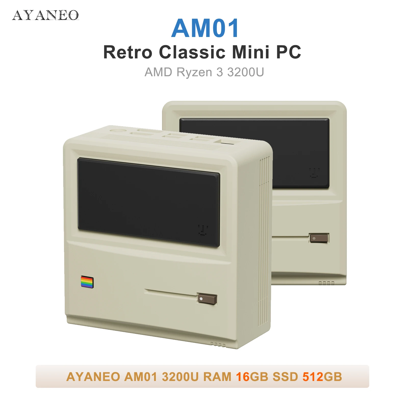 Ayaneo Am01 3200U Mini Pc Ram16G Ssd512G Wifi5 Ryzen3 Ddr4 Windows 11 Computer Desktop Da Gioco