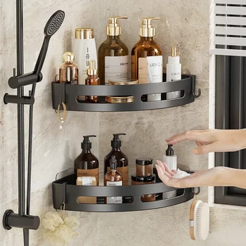 NUOVO 3/2/1 PCS Adhensive Bagno Shampoo Titolare Doccia Caddy Ripiani di Stoccaggio Senza Trapano Mensola Angolo Porta asciugamani Ripiani Per 1