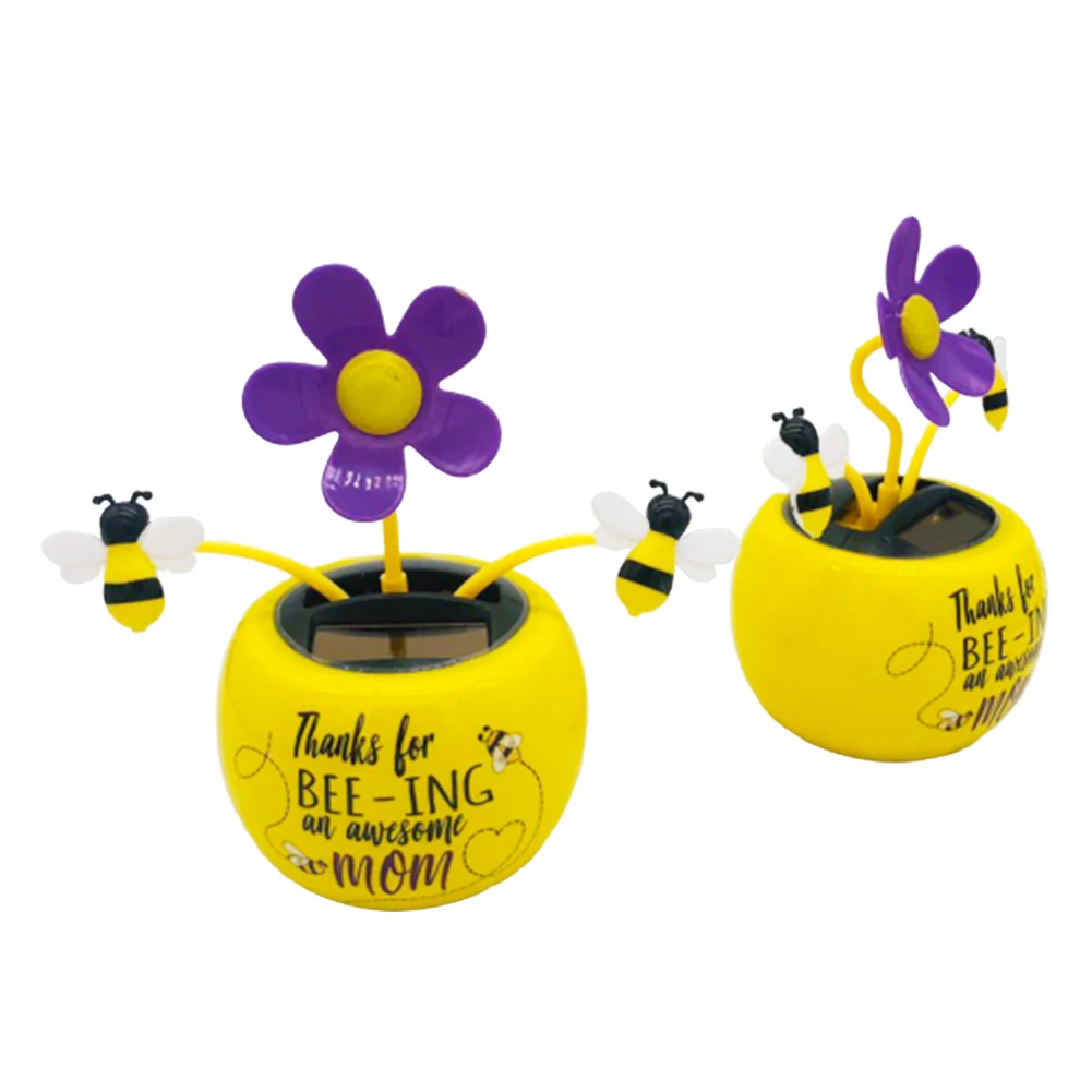 Fiore Danzante Solare Viola Per Auto E Casa | Insetto A Energia Solare Con Movimento | Decorazione Ecologica - 4