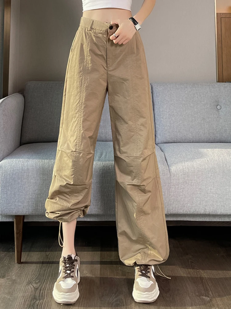 Pure Color High Waist Slim Chic Two Ways To Wear Sweatpants Women Summer New Simple Casual Fashion Loose XS-2XL Female Y2K Pants