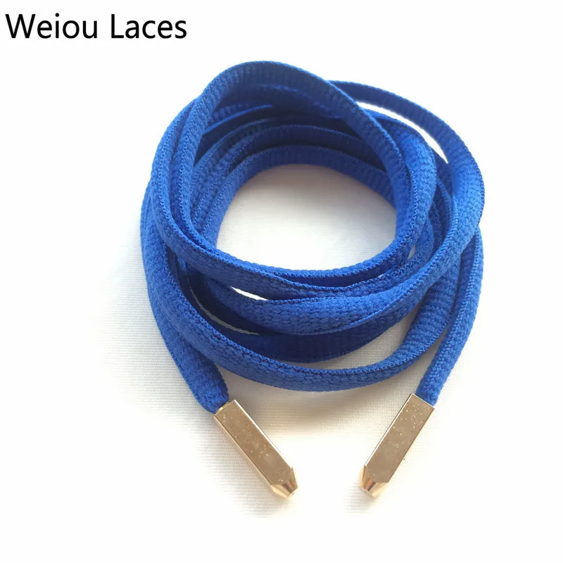 (30pairs/Lot) Weiou Fashion Oval Shoelaces With Matt Gold Screw On Metal Aglets Shoestring Athletic Shoelace Patterns Latchet