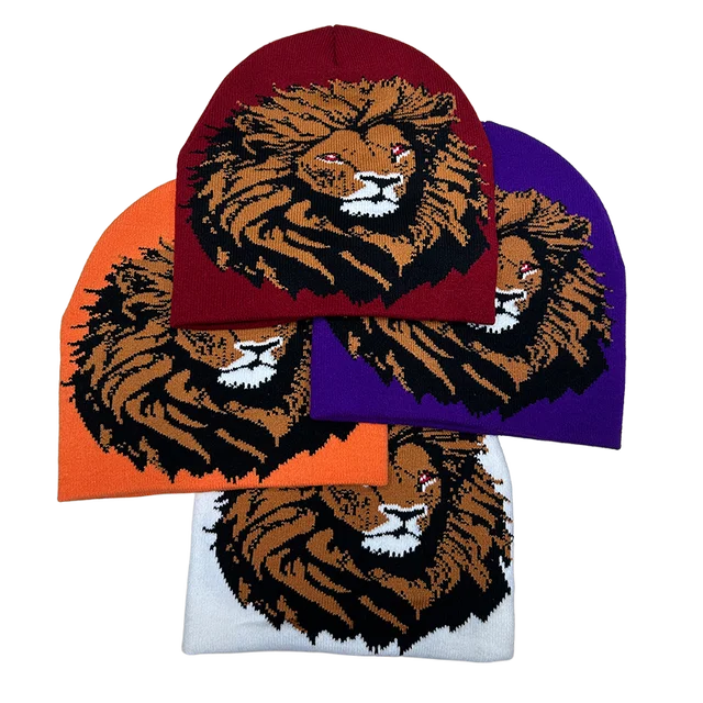 Stylish Lion Knit Beanie - Double Layer Winter Hat