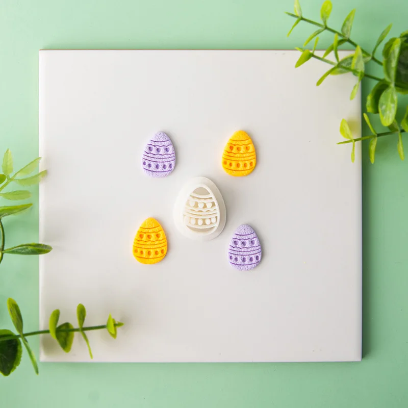 Easter Day Clay Cutters Cute Rabbit Egg Chick Flower Sheep Cross Polymer Clay Cutters Animal Mold Jewelry Making Tools