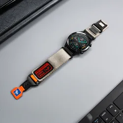Magnetic Buckle Nylon Watch Strap - 22mm/20mm - 22mm (Grey)
