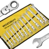 Ratcheting Combination Wrench Set, 6-22mm Metric Flex Head Ratcheting Wrench, Chrome Vanadium Steel Spanner with Bag 1