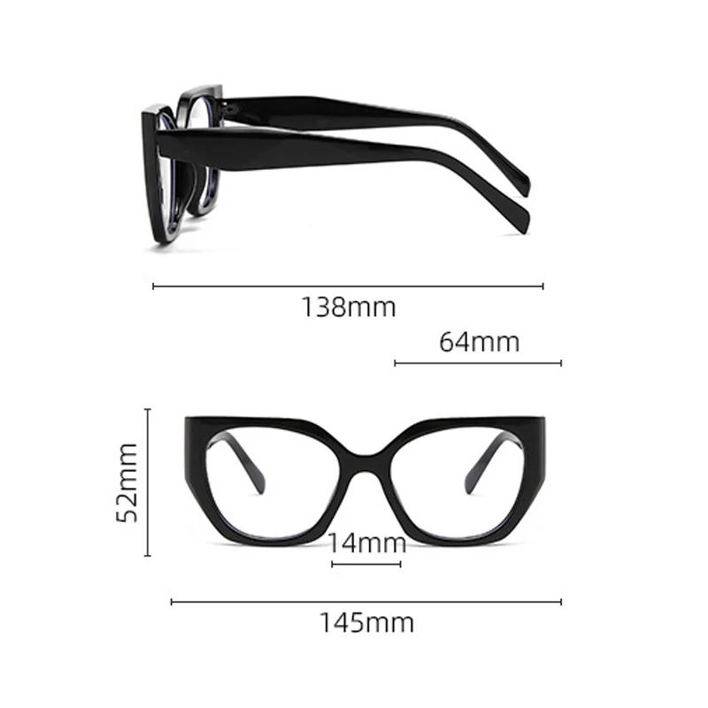Women glasses Cat Eye Oversized Non-prescription Eyewear Party Spectacles