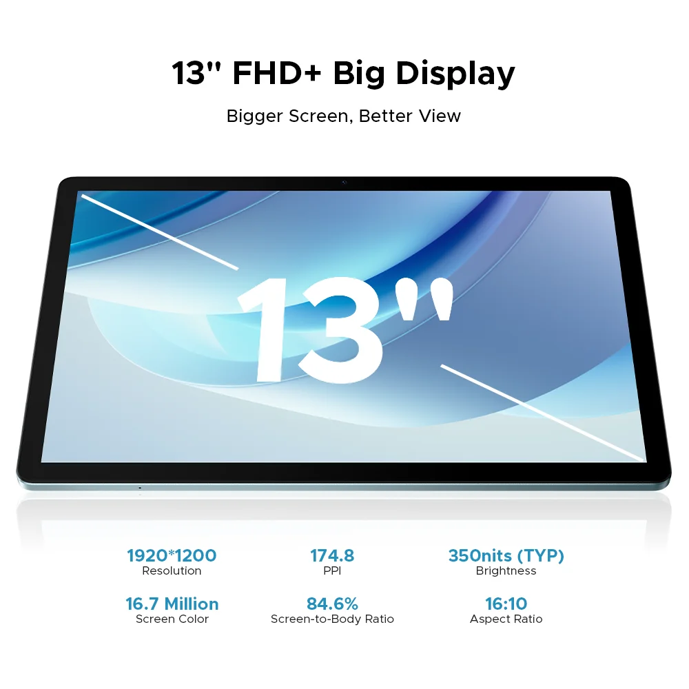 DOOGEE U13 Tablet Android 16 PC Gemini AI 13'' FHD+ Screen 32GB