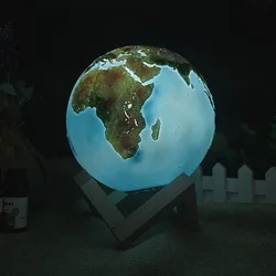 3D Earth Model Table Light Creactive Art Decoration Lamp Earth Theme Night Light USB Charge