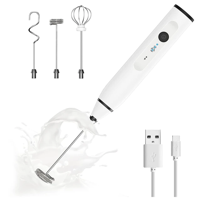 Mini Handheld Rechargeable Milk Frother + Egg Beater + Usb Data