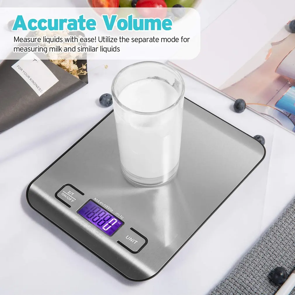 Kitchen Food Scale 5/10kg Accuracy 1g Stainless Steel Digital Scale With  Tare Function For Weight Grams & Oz For Cooking Q84d - Weighing Scales -  AliExpress