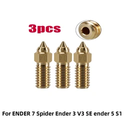 Enhanced High-Speed Nozzle Set for 3D Printers (0.2 - 1.0mm, 3/5/10pcs) (3 Brass)