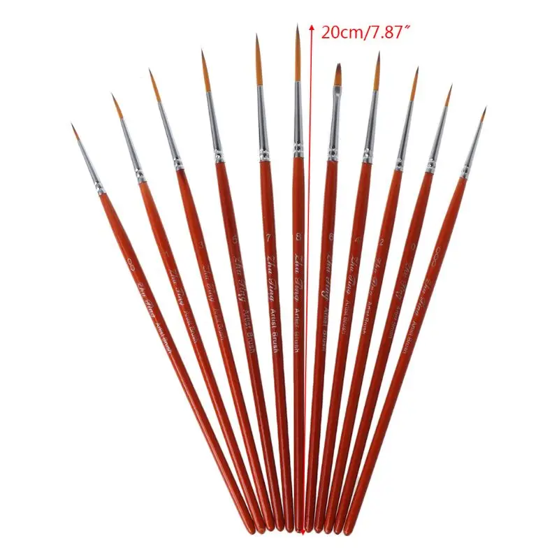 11pcs/set Professional Detail Paint Brush Fine Pointed Tip Miniature Brushes F1FB painting brushes