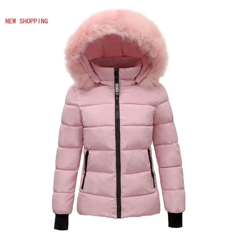 

New Winter Parkas Women Jacket Fur Collar Hooded Basic Coat Thicken Female Jacket Warm Cotton Padded Outwear Plus Size 4XL
