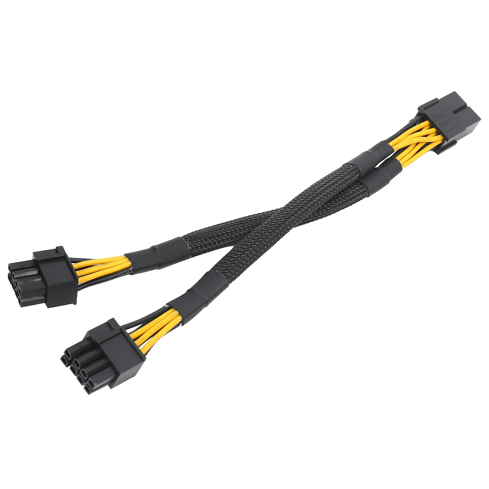 

1PCS GPU PCIe 8 Pin Female to Dual 2X 8 Pin (6+2) Male PCI Express Power Adapter Braided Y-Splitter Extension Cable,20cm