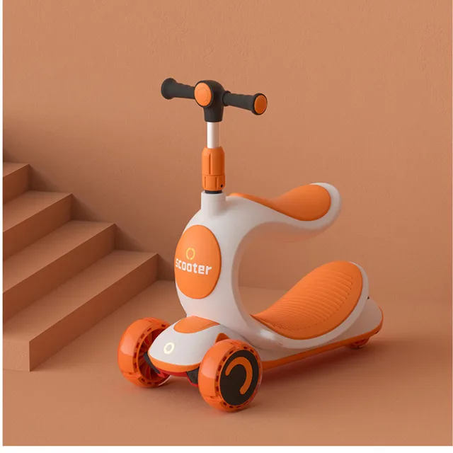 New 3 In1 Scooter for Children Skateboard Baby Kick Scooter Balance Bike with Light Up Wheels Foot Ride for Boys and Girls Kids 6