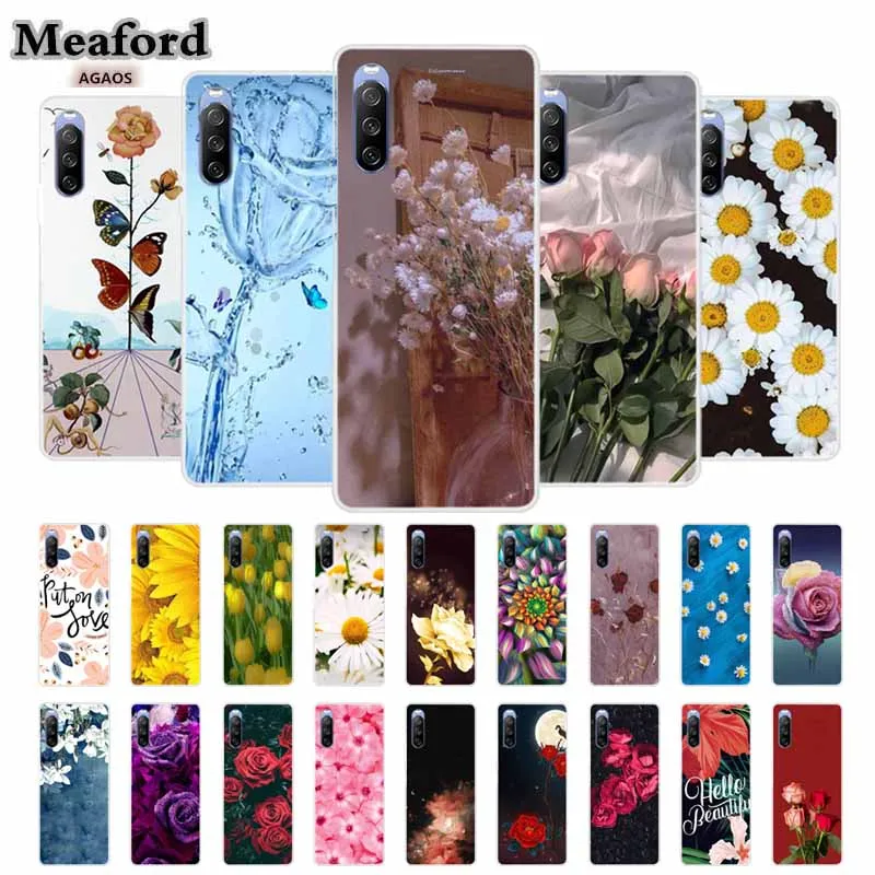 Per Sony Xperia 10 V Ii Iii Iv Custodia Morbida Cover In Silicone Per Sony Xperia 10 Vi 2024 Xperia10 Fiori Margherite Capa Rose Rosse