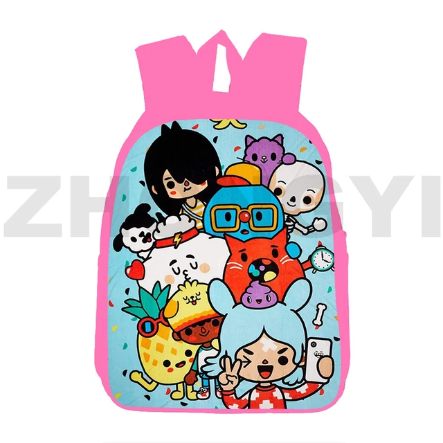 Fashion Toca Life World Game 3 Pcs/set Toca Boca Backpacks for School  Teenagers Girls 3D Anime Pink Softback Bag Travel Mochila