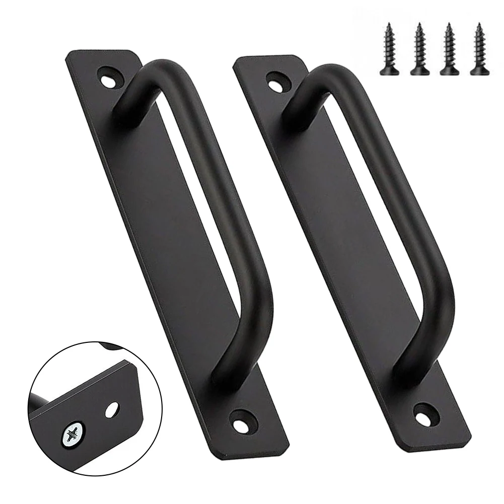 2Pcs Door Pull Handles Aluminium Alloy Balcony Window Sliding Door Handles Black Gate Shed Furniture Pulls Hardware door handles