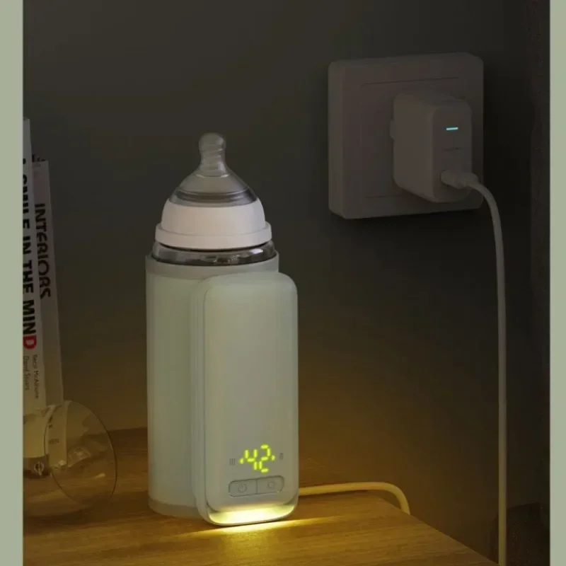 Portable Fast Night Milk Dispenser Rechargeable Intelligent Constant Temperature Milk Bottle Heating Insulation Sleeve
