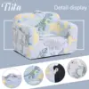 Children's sofa with handles and side pockets, Children's Foam Chair, Light Children's Sofa Chair (Grey Dinosaur) 5
