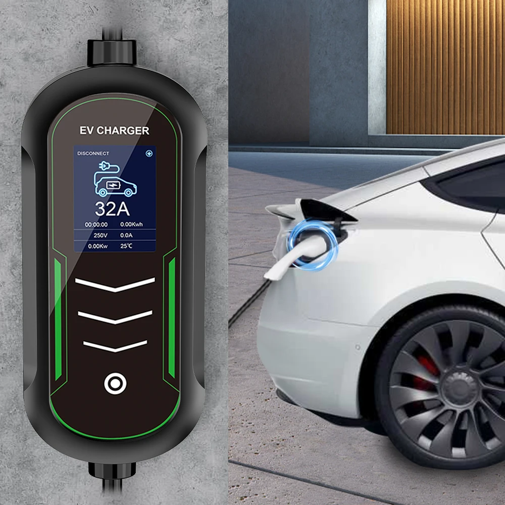 Portable EV Charger IPENGEN 7KW Portable EV Charger Appointment Time Type2 GBT EVSE Charging Box Controller Wallbox for Electric Car Fast Charging portable ev charger
