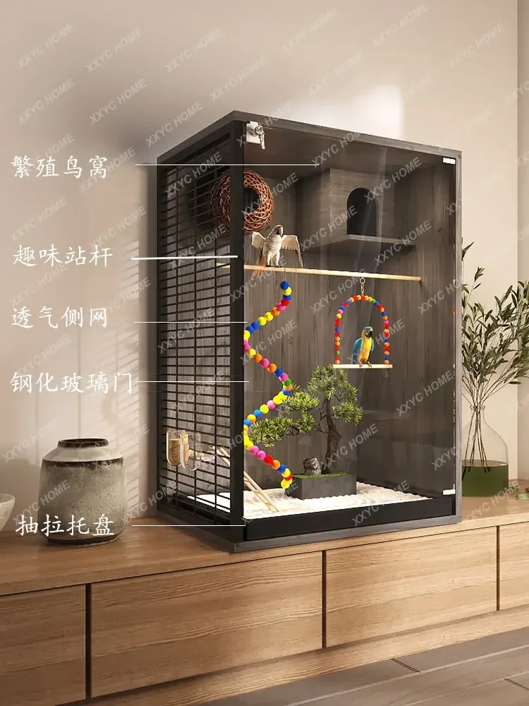 Parrot Xuanfeng Solid Wood Special Bird Cage