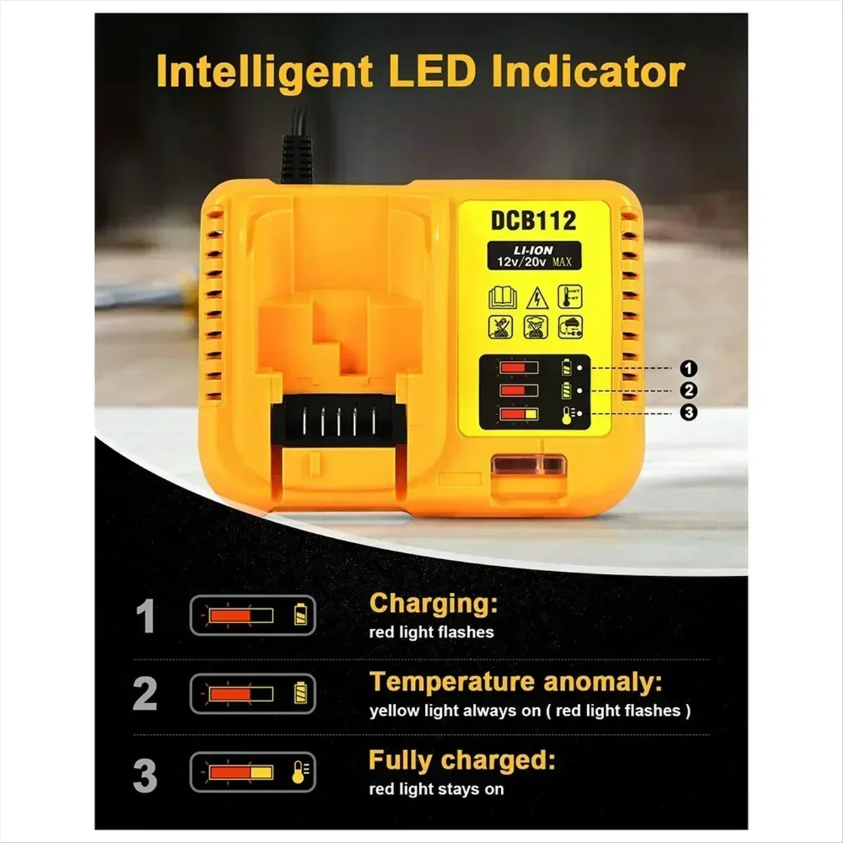 20V Battery for Dewalt 18V power Tools rechargeable electric tool Accessories Lithium batteries Replace DCB200 DCB205 DCB184 6