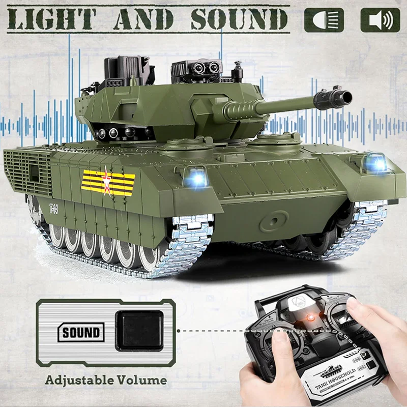 COOLBANK 1/18 2.4G RC Tank Russian Armata T-14 Remote Control Main Battle Tank Model WWII Tank RC Military Vehicle Model For Boy 2