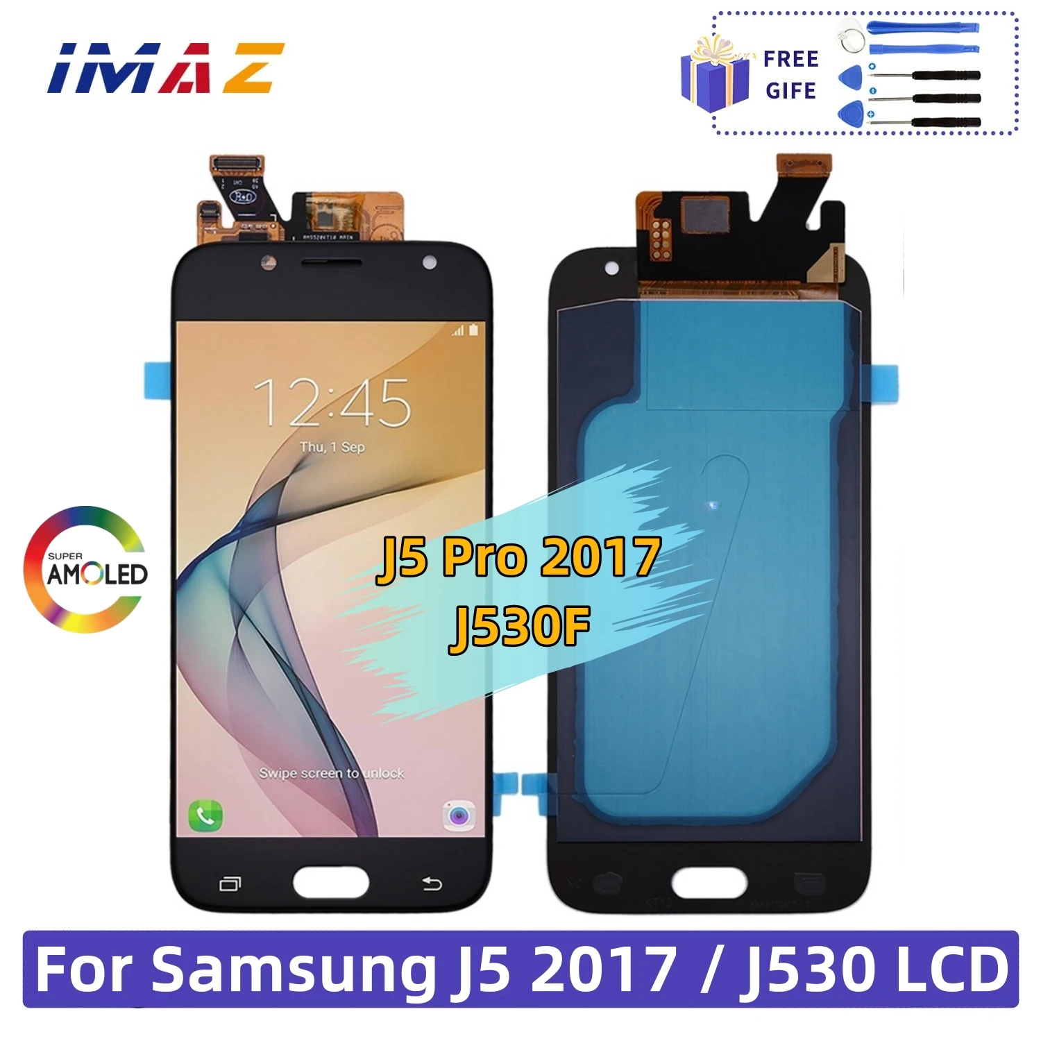 

Super AMOLED For Samsung J5 2017 Display J530 J530F LCD Display With Touch Screen Digitizer Assembly For J5 Pro 2017 J530F LCD