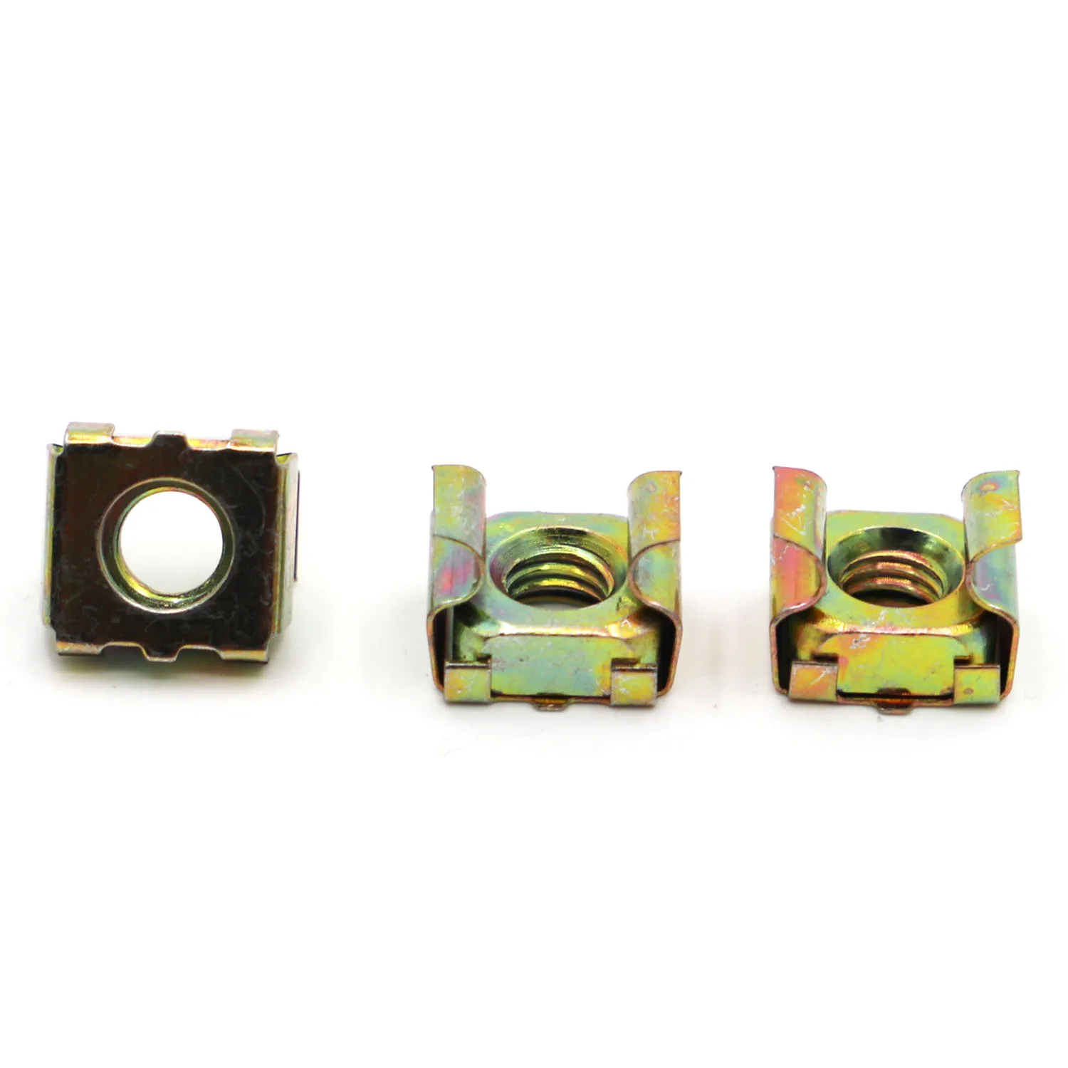 M4 M5 M6 M8 M10 M12 Color Zinc-plated Quartet Floating Nuts Cassette Elastic Enclosure Card Cage Nut Square Snap-In Nut