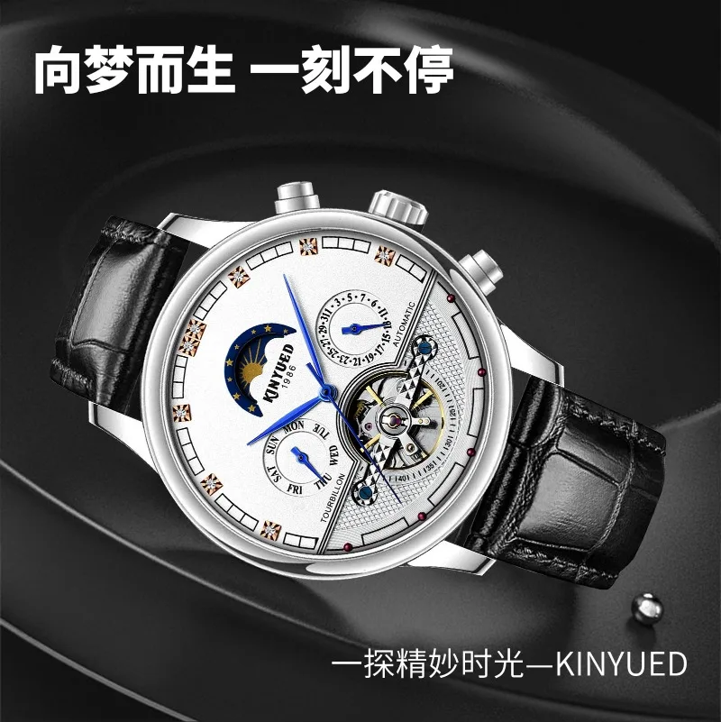 Men'S Uhr Waterproof Wrist Watches Watch For Men Luxury Original Moon Phase Automatic Mechanical Dress High Quality Tourbillon